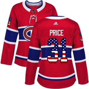 Damen Montreal Canadiens Trikot Carey Price 31 Rot USA Flag Fashion Authentic